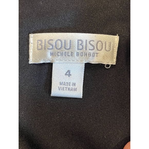 Bisou Bisou Michele Bohbot Womens Bodycon Dress Back Zip Blue Black Size 4 - Picture 6 of 8